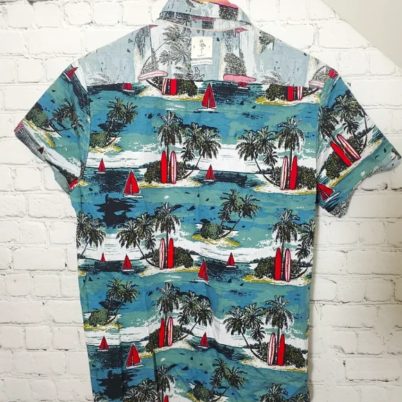 Denim & Flower Button Down Shirt  Sz S - Picture 3 of 5